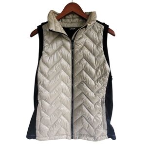 Calvin Klein Performace Down Quilted Puffer Vest Gold Black Womens Medium